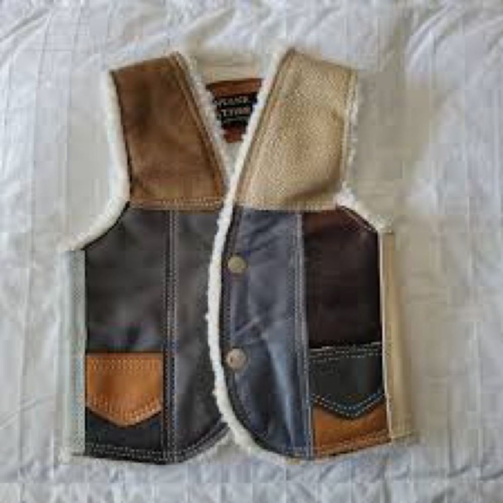 Patchwork Kids Vest Made In Mexico Genuine Leather